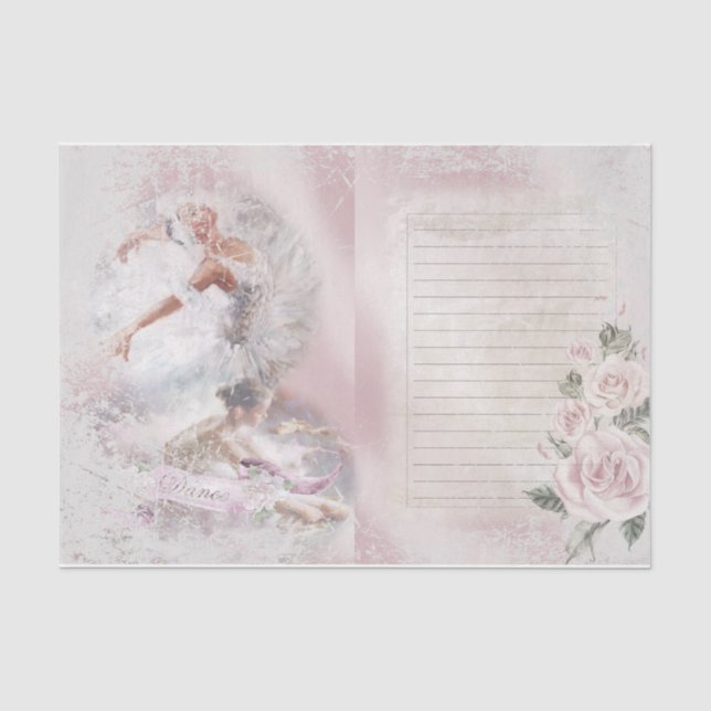 Papel De Seda Série de Design de Bailarina Romântica 5 (Frente )