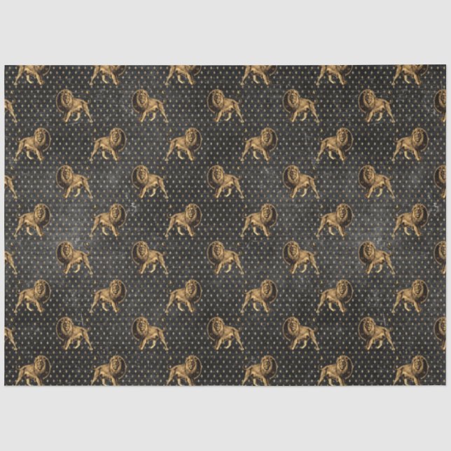 Papel De Seda Série de Design de Circo Preto e Dourado 4 (Frente )