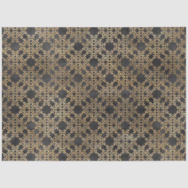 Papel De Seda Série de Design de Circo Preto e Dourado 9 (Frente )