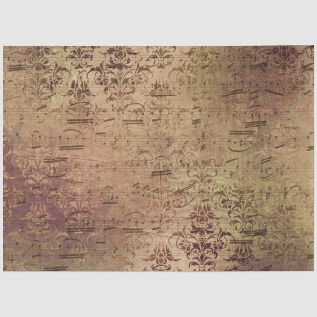 Papel De Seda Série de Design de Efêmeras Damask #11 (Frente )