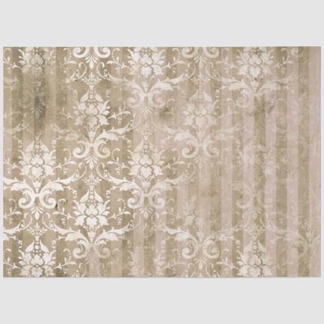 Papel De Seda Série de Design de Efêmeras Damask #12 (Frente )