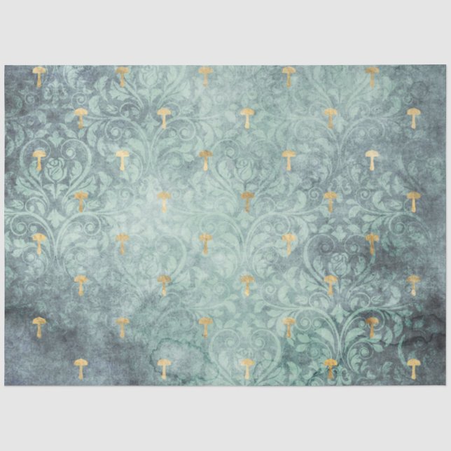 Papel De Seda Série de Design de Efêmeras de Cogumelo #10 (Frente )