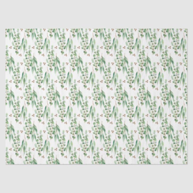Papel De Seda Série de Design de Eucalipto em Aquarela 2 (Frente )