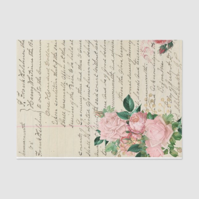 Papel De Seda Série de Design de Flores e Efêmeras #6 (Frente )