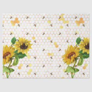 Papel De Seda Série de Design de Girassol e Abelha Oito