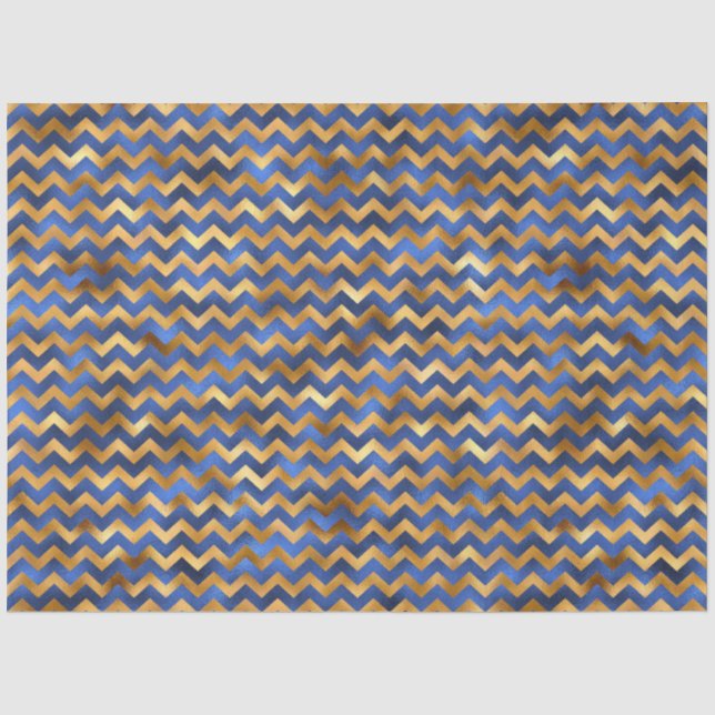 Papel De Seda Série de Design de Luxo Azul e Dourado 14 (Frente )
