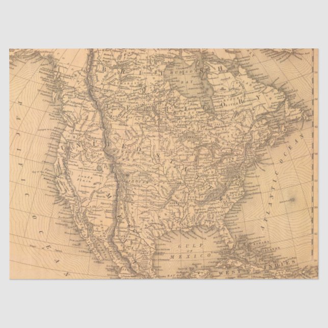 Papel De Seda Série de Design de Mapa Antigo 5 (Frente )