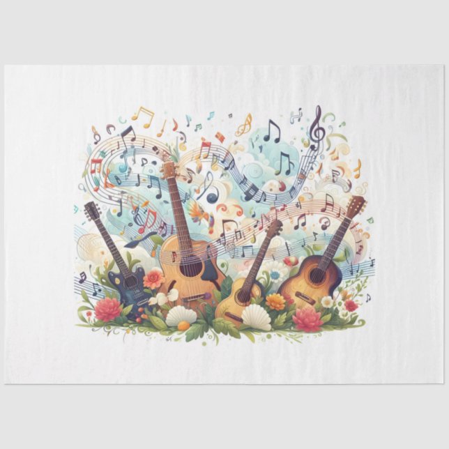 Papel De Seda Série de Design de Notas Musicais 9 (Frente )