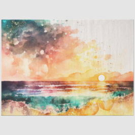 Papel De Seda Série de Design de Pôr do Sol em Aquarela 12
