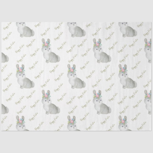 Papel De Seda Série de Design do Coelhinho da Páscoa Fofinho 3 (Frente )