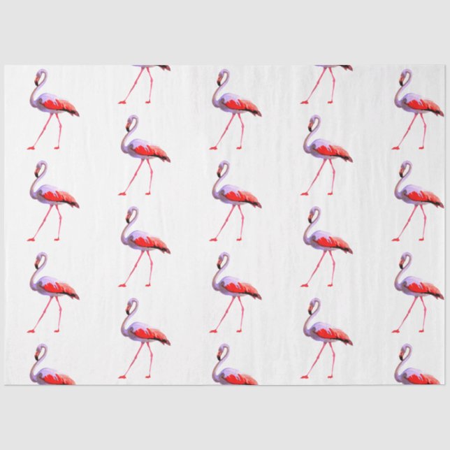 Papel De Seda Série de Design Flamingo Aquarela 4 (Frente )