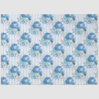 Papel De Seda Série de Design Floral Azul 11