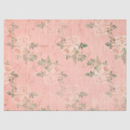 Papel De Seda Série de Design Floral Desbotado Pêssego 3