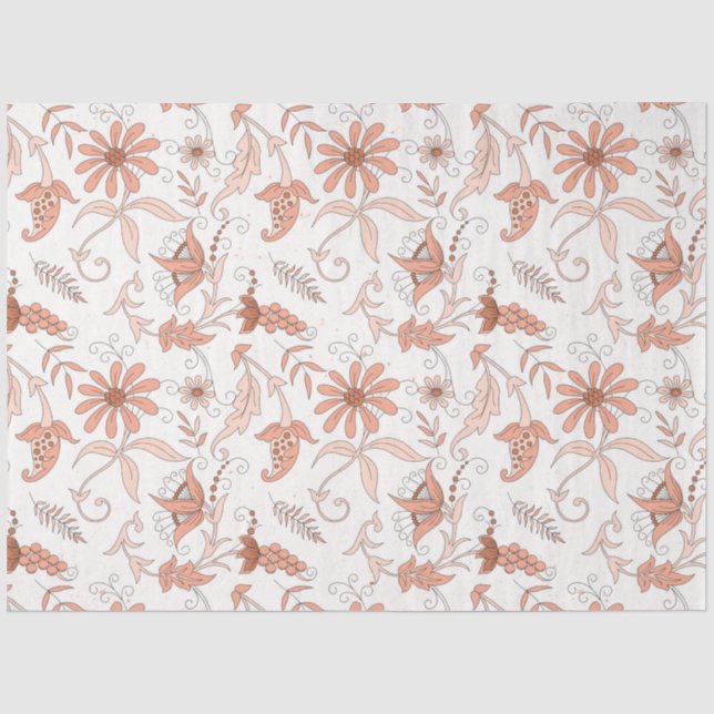 Papel De Seda Série de Design Floral Pêssego 9 (Frente )