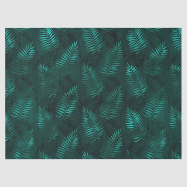 Papel De Seda Série de Design Leopardo Teal e Dourado 12 (Frente )