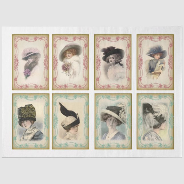 Papel De Seda Série de Efêmeros Vitorianos Design 18 (Frente )