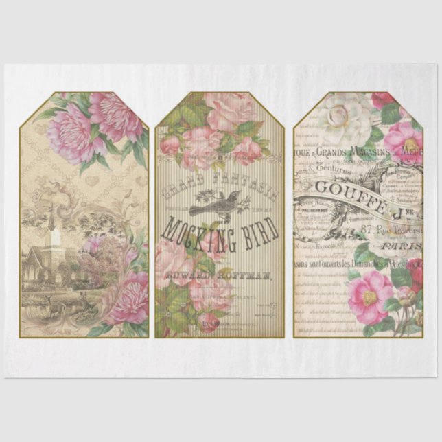 Papel De Seda Série de Efêmeros Vitorianos Design 20 (Frente )