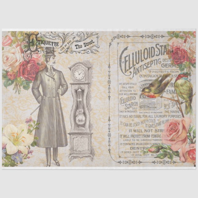 Papel De Seda Série de Efêmeros Vitorianos Design 24 (Frente )