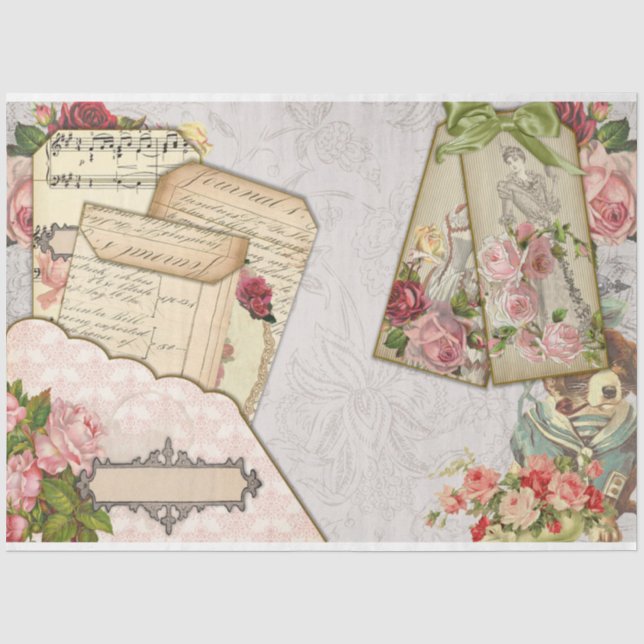 Papel De Seda Série de Efêmeros Vitorianos Design 26 (Frente )