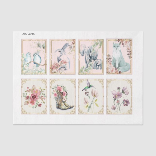 Papel De Seda Série de Escrita Shabby Chic Design 9 (Frente )