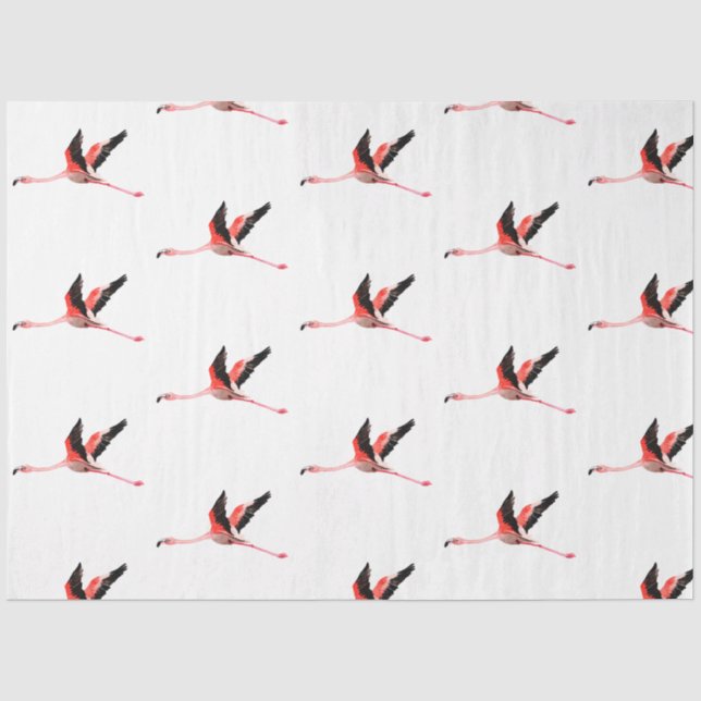 Papel De Seda Série de Flamingo em Aquarela Design 6 (Frente )