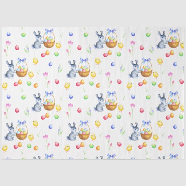 Papel De Seda Série de Galinhas de Páscoa Design 7 (Frente )
