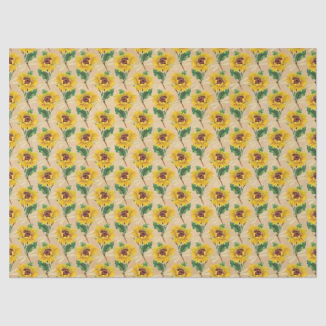 Papel De Seda Série de Girassóis e Libélulas Design 10 (Frente )