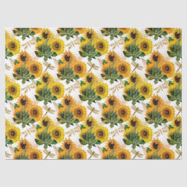 Papel De Seda Série de Girassóis e Libélulas Design 11