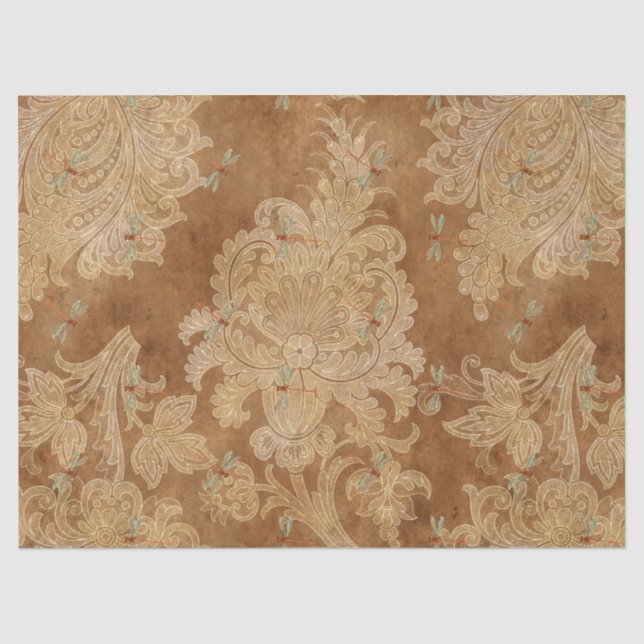 Papel De Seda Série de Girassóis e Libélulas Design 15 (Frente )