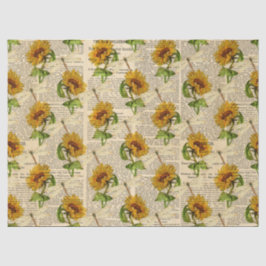Papel De Seda Série de Girassóis e Libélulas Design 16