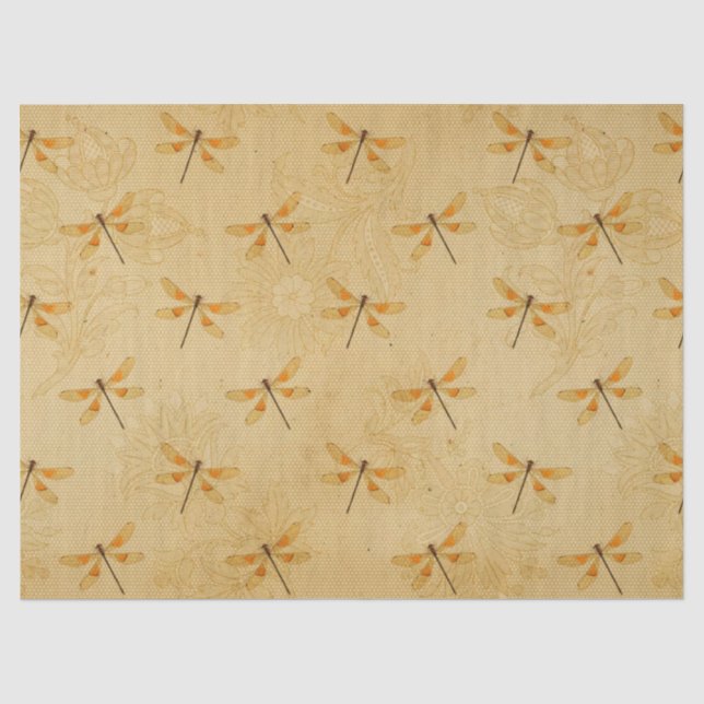 Papel De Seda Série de Girassóis e Libélulas Design 17 (Frente )