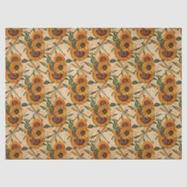 Papel De Seda Série de Girassóis e Libélulas Design 3
