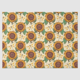 Papel De Seda Série de Girassóis e Libélulas Design 5