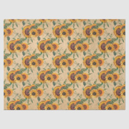 Papel De Seda Série de Girassóis e Libélulas Design 6