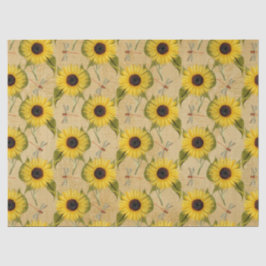 Papel De Seda Série de Girassóis e Libélulas Design 7