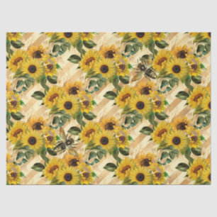 Papel De Seda Série de Girassol e Abelha Design Nove