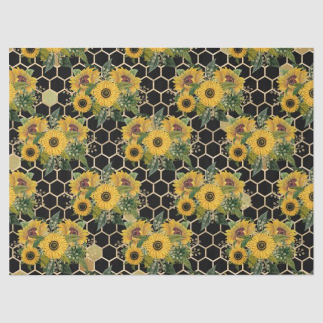 Papel De Seda Série de Girassol e Abelha Design Onze (Frente )