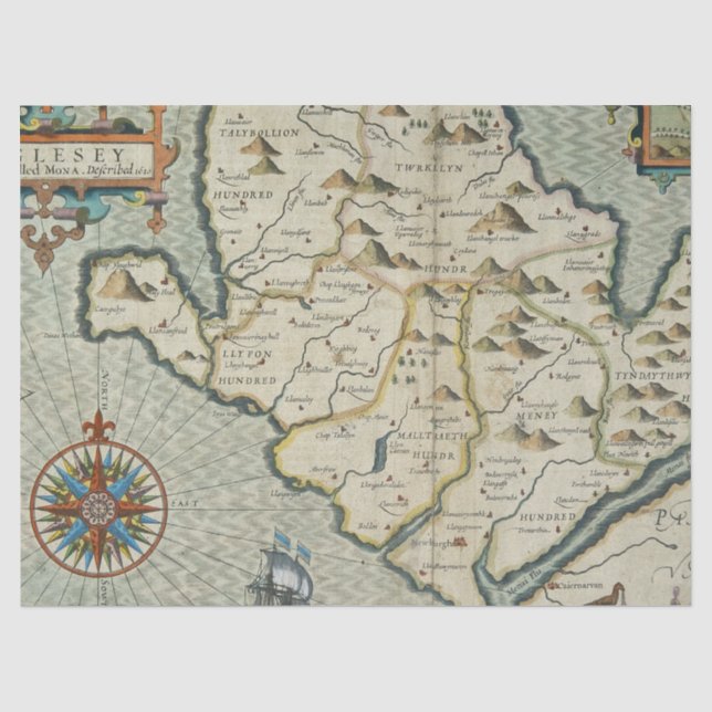 Papel De Seda Série de Mapas Antigos 1 Projeto 16 (Frente )
