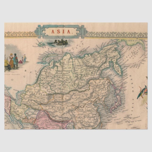 Papel De Seda Série de Mapas Antigos Design 1 (Frente )