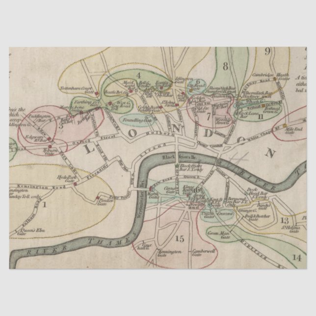 Papel De Seda Série de Mapas de Cidade Design 8 (Frente )