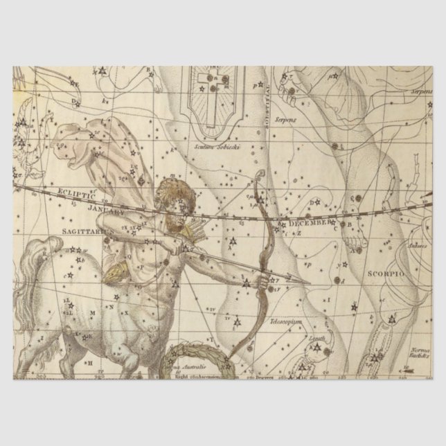 Papel De Seda Série de Mapas de Galáxia Antigos Design 6 (Frente )