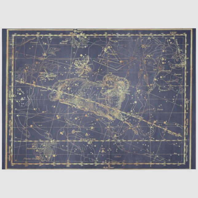 Papel De Seda Série de Mapas Gold Star Design 14 (Frente )