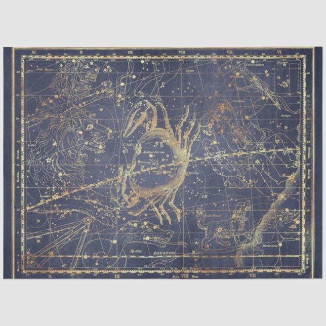 Papel De Seda Série de Mapas Gold Star Design 15 (Frente )