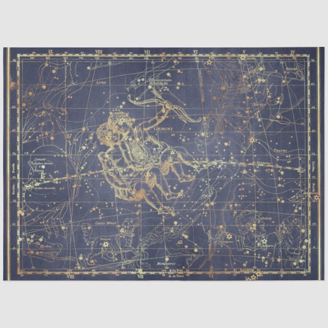 Papel De Seda Série de Mapas Gold Star Design 16 (Frente )