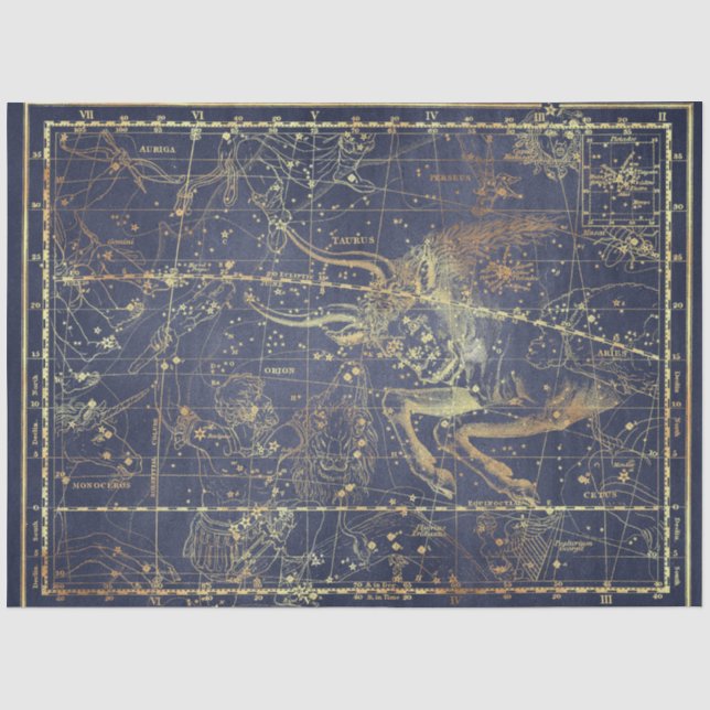 Papel De Seda Série de Mapas Gold Star Design 17 (Frente )