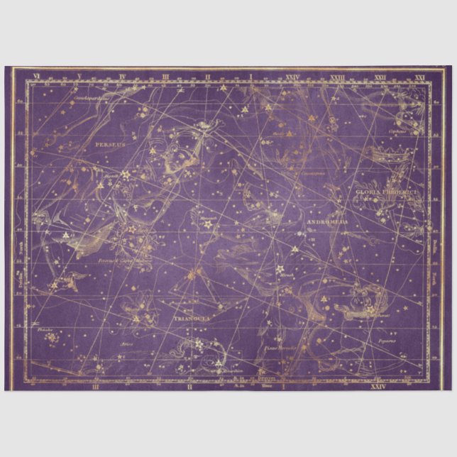 Papel De Seda Série de Mapas Gold Star Design 19 (Frente )