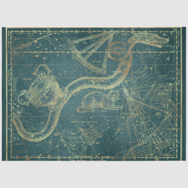 Papel De Seda Série de Mapas Gold Star Design 24 (Frente )