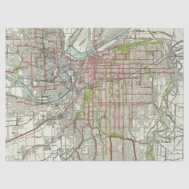 Papel De Seda Série de Mapas Urbanos Design 10 (Frente )