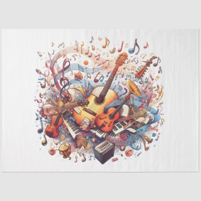 Papel De Seda Série de Notas Musicais Design 11 (Frente )