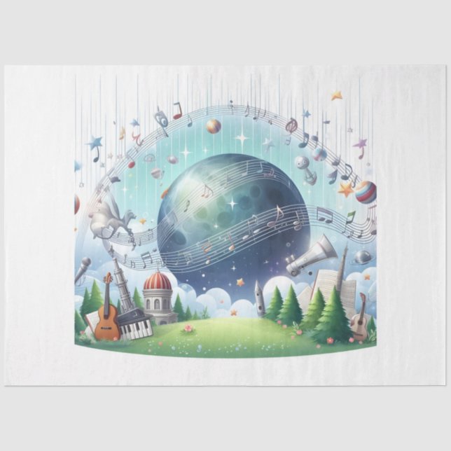 Papel De Seda Série de Notas Musicais Design 3 (Frente )